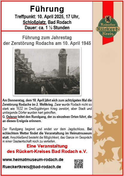 Führung zum Jahrestag der Zerstörung Rodachs am 10. April 1945